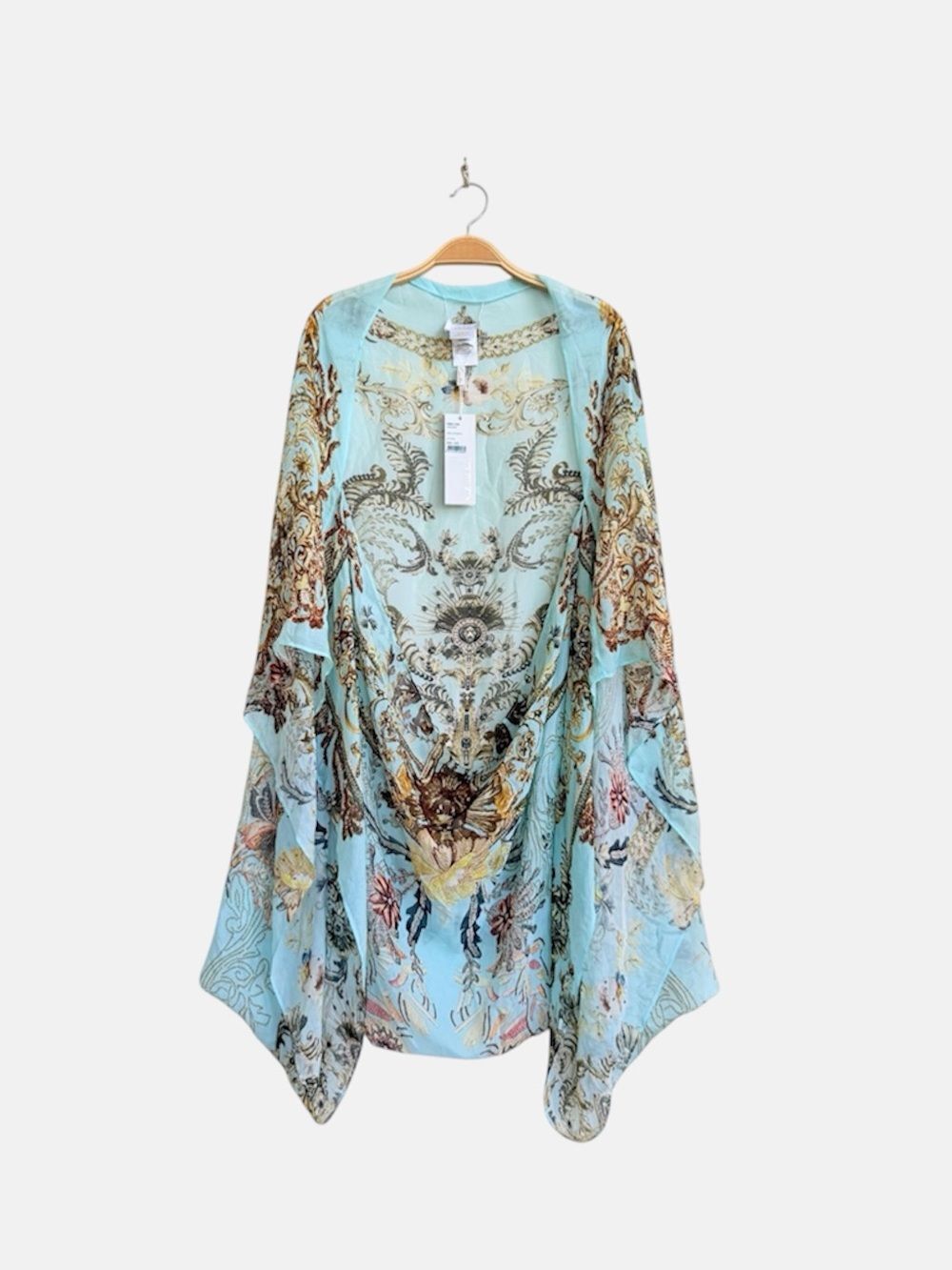 NWT Camilla Silk Shrug Adieu Yesterday Blue Floral Baroque O/S
